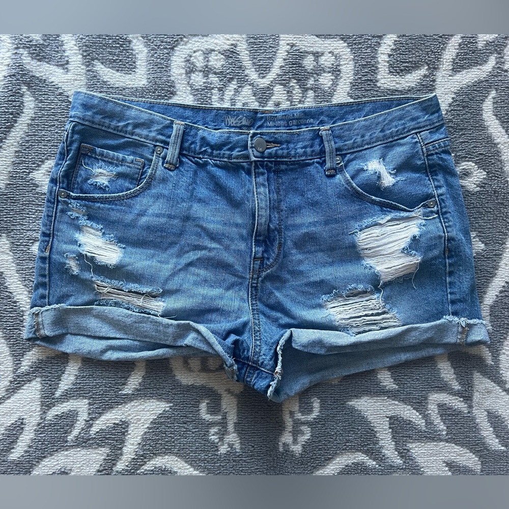 Mossimo Shorts Denim Boyfriend Midi Blue Jean Size 12